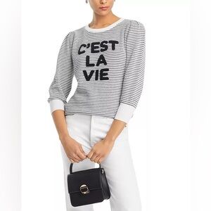 Karl Lagerfeld Striped Black and White Women's Top size small